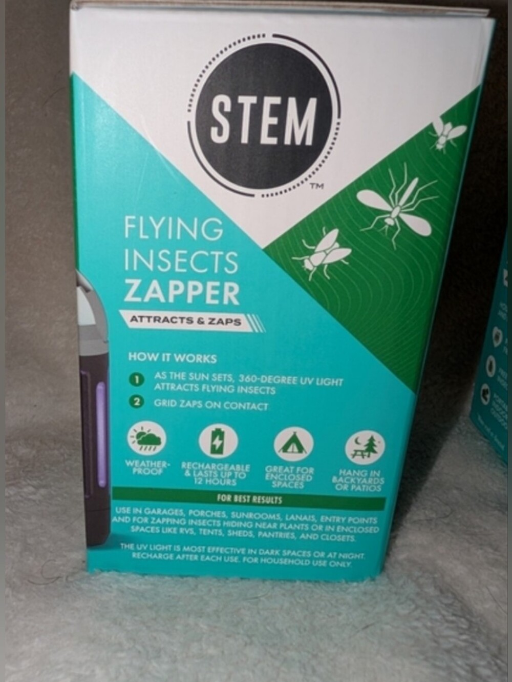 Stem Flying Insect Zapper Indoor Outdoor Bug Control Mosquitoes House Flies - Picture 2 of 5